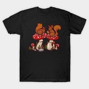 Squirrels on mushrooms T-Shirt